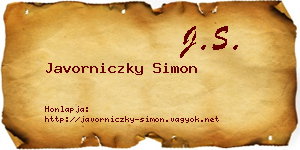 Javorniczky Simon névjegykártya